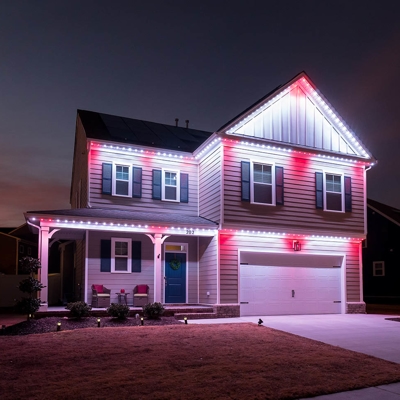 House with outdoor lighting Photo